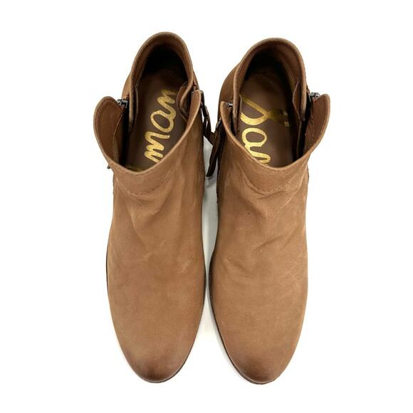 Sam Edelman Packer Women Tan Ankle Boot Sz 8 Soft Leather Low Cuban Heel Bootie - Picture 13 of 16